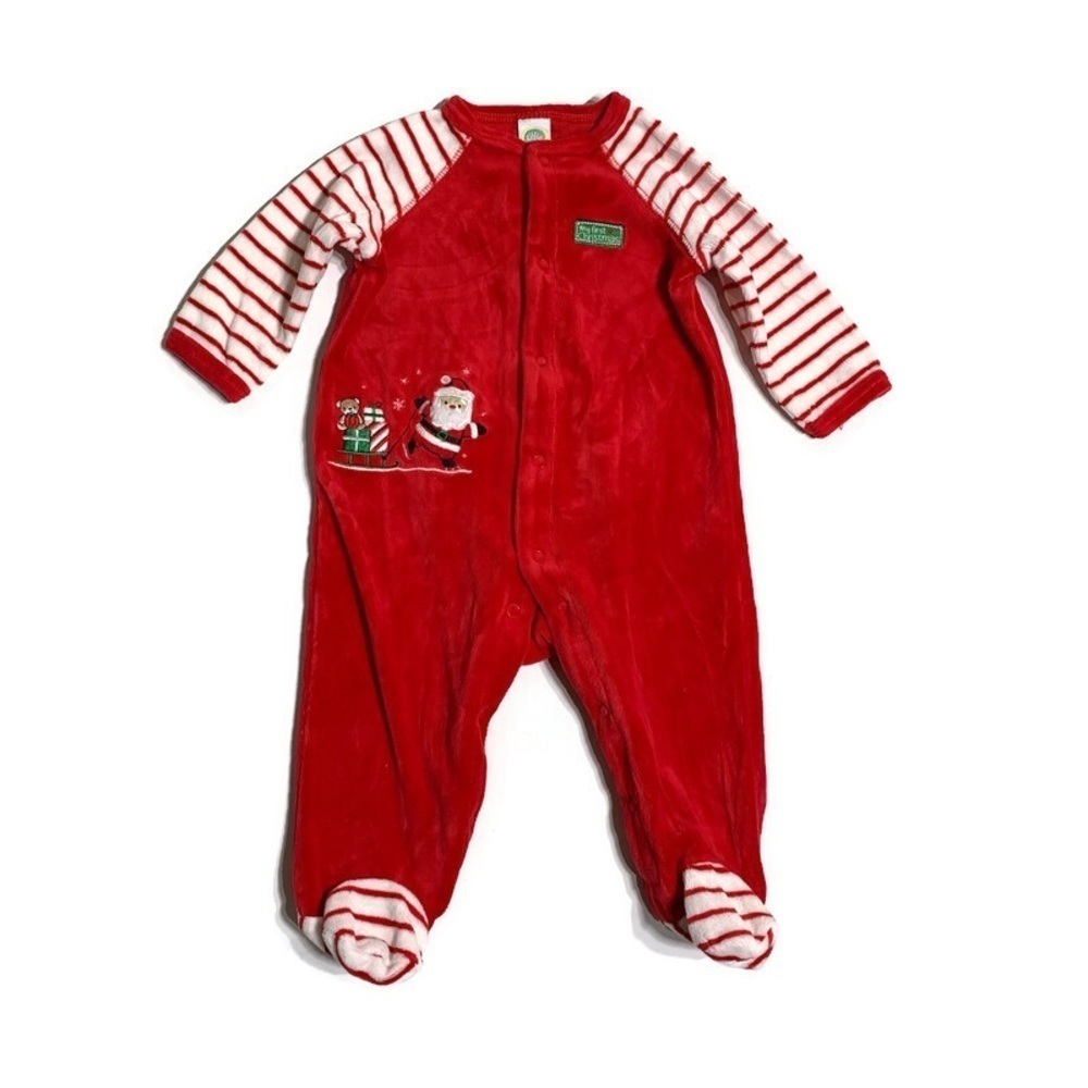 LITTLE me baby’s 6M velvet Christmas footie‎